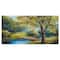 Designart - Summer Forest with Beautiful River - Landscape Art Print Canvas